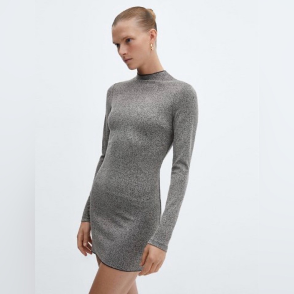Mango Knitted Dress 
 Color: Gray 
 Size: Medium 
 Never worn 
Zip in the back